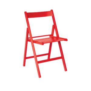Chaise en bois de couleur rouge