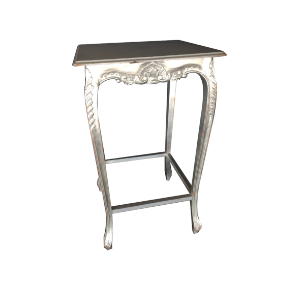 Table haute argentée