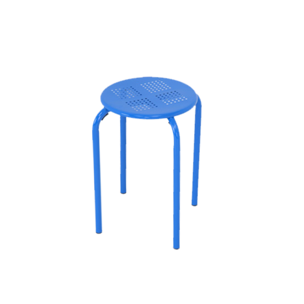 Tabouret métallique bleu